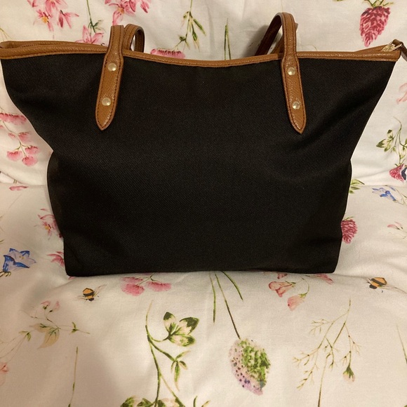 Coach Black and Tan Tote Bag with Gold Hardware - Picture 2 of 13